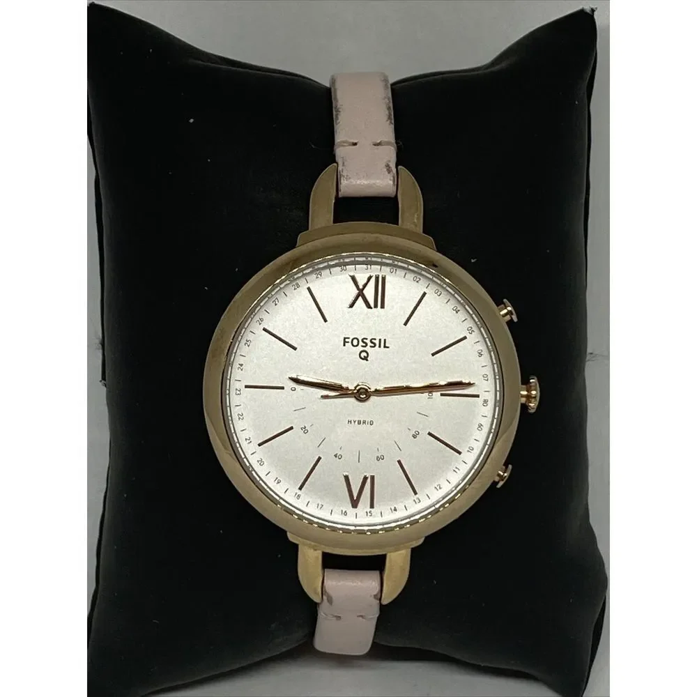 Fossil Q FTW5023 Womens Annette Pink Leather Analog Dial Hybrid Smartwatch CM631